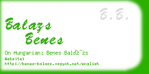 balazs benes business card